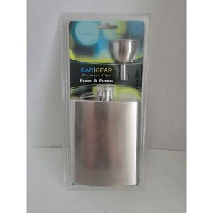Bar Gear Stainless Steel Flask & Funnel Set NWOT